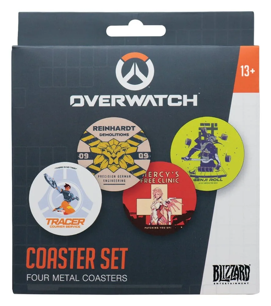 Overwatch Coaster Set – 4 Metal Character Designs 9 cm 6