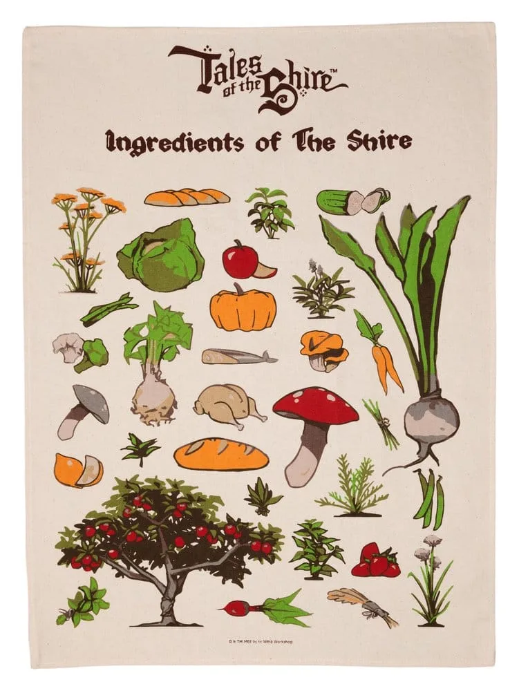 Lord of the Rings Tea Towel – Ingredients of the Shire 69 cm
