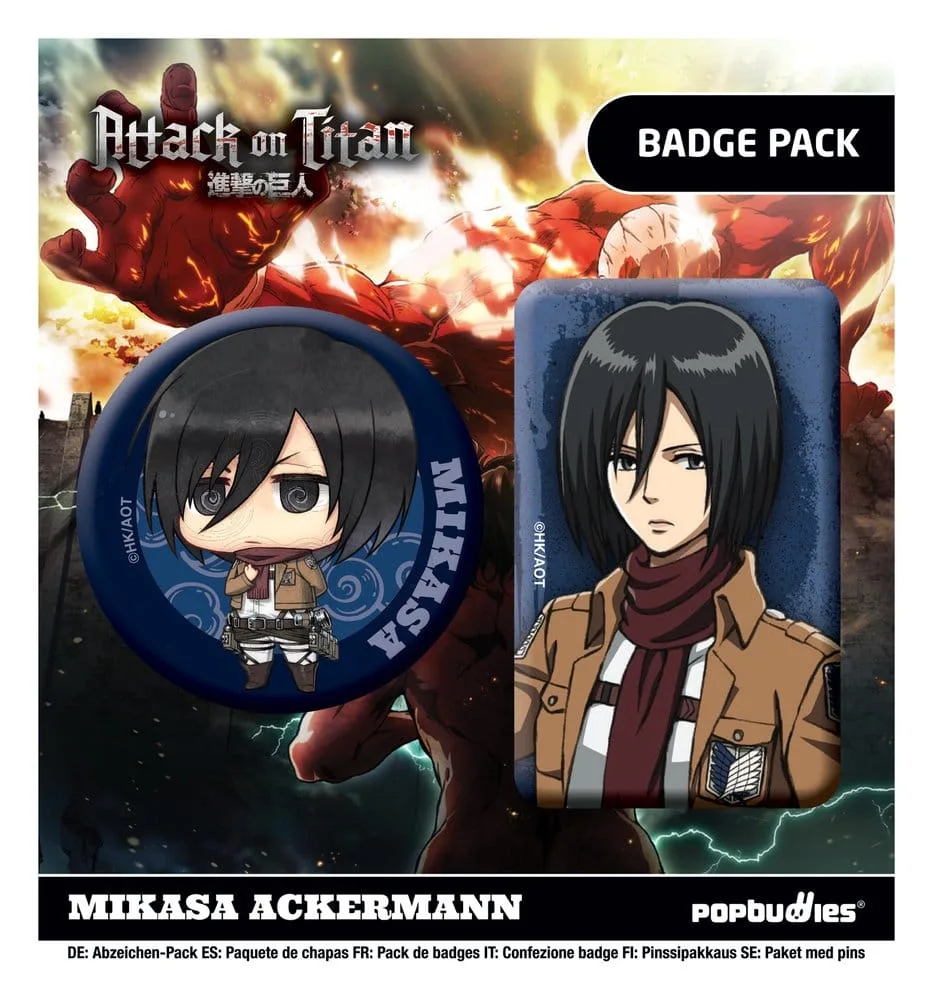 Attack on Titan Badges – Mikasa Ackermann 2-Pack