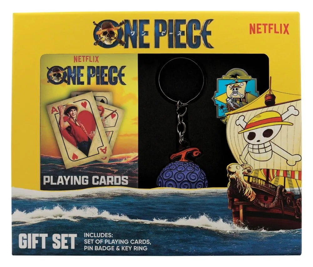 One Piece Gift Set – Playing Cards Going Merry Pin and Keyring