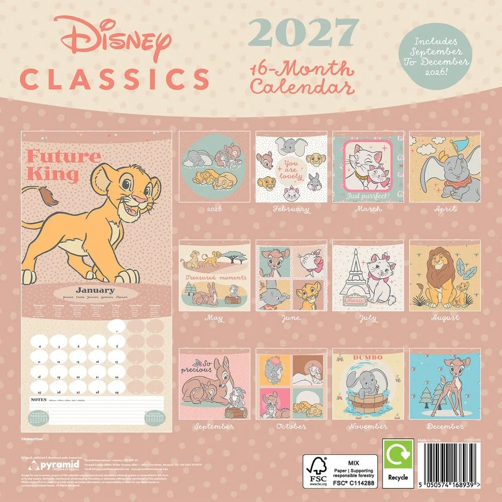 Disney Classics kalender – Treasured Memories 2027 30 x 30 cm 2