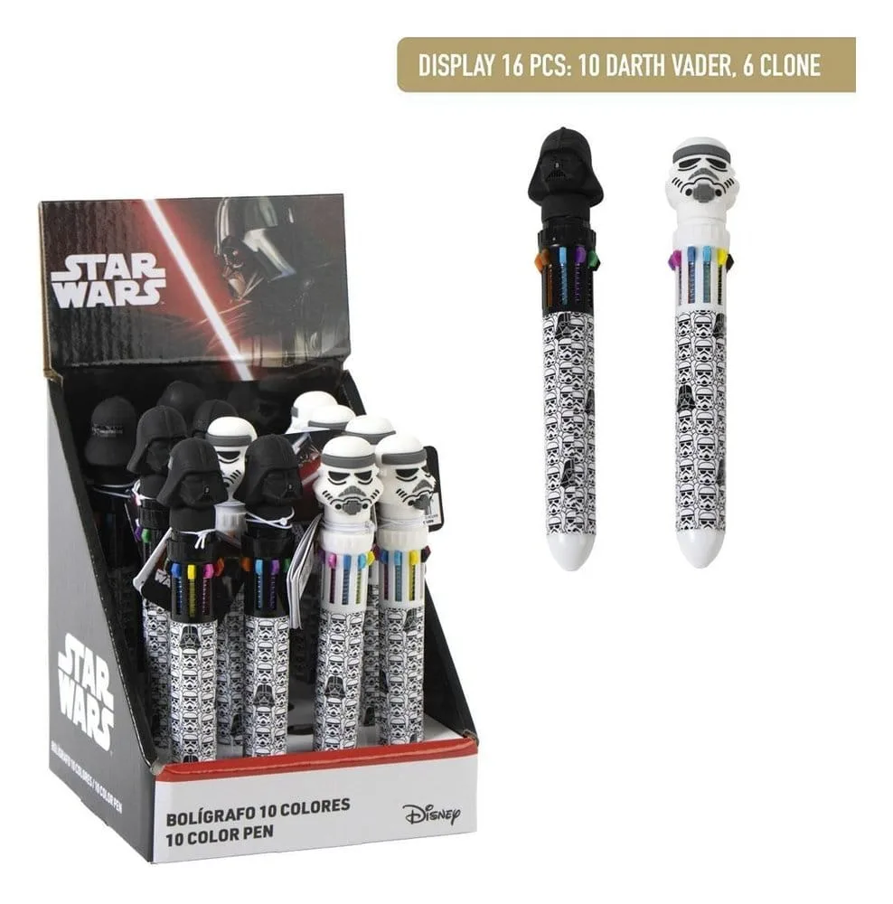 Star Wars Ballpoint Pen Display – 16 Multicoloured Pens