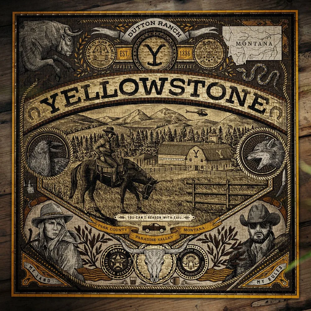 Yellowstone Jigsaw Puzzle – Dutton Ranch 1000 Pieces 65 x 65 cm 5