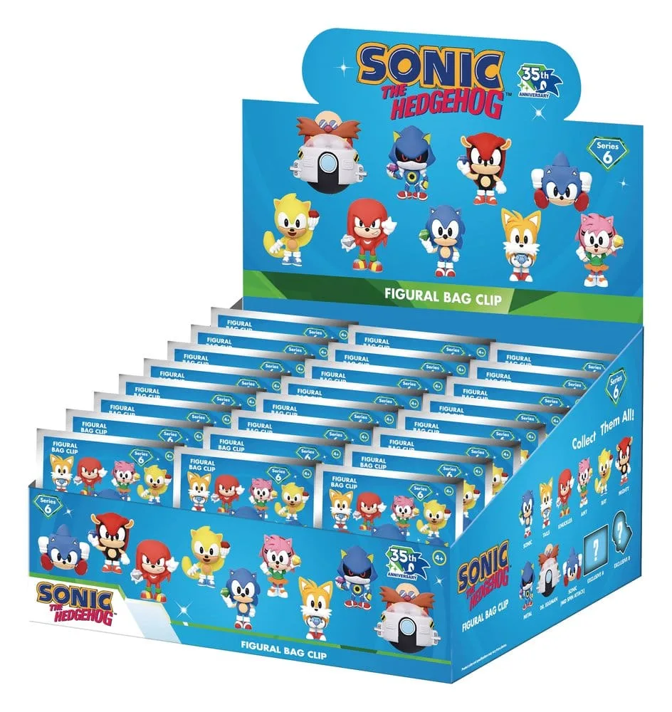Sonic the Hedgehog Bag Clips – Series 6 Display of 24