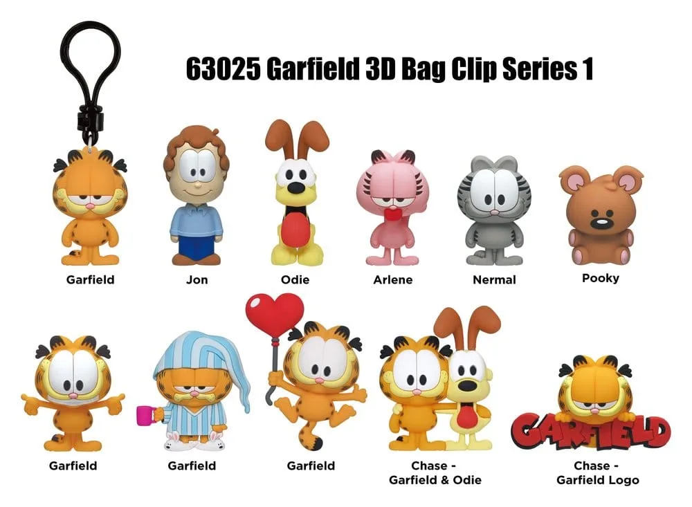 Garfield 3D Foam Bag Clips – Series 1 Display of 24 2