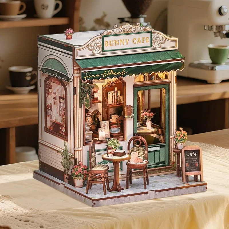 CuteBee Miniature House Model Kit – Sunny Cafe 20 x 16 cm 17