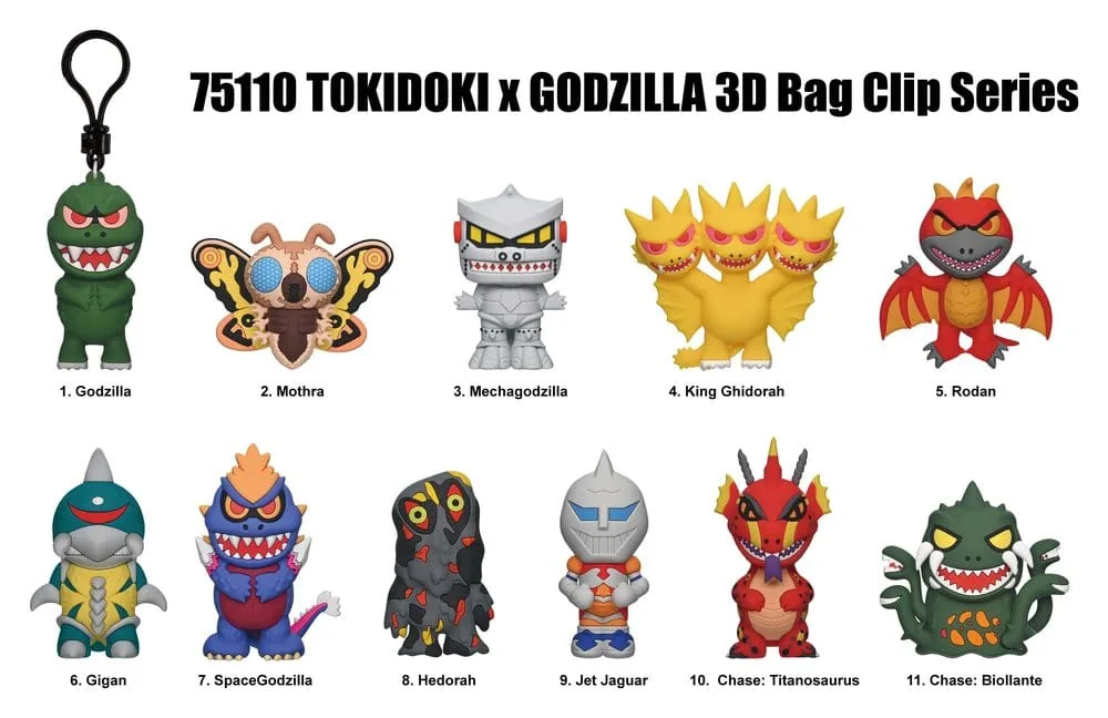 Tokidoki x Godzilla Bag Clips – 24 Blind Bag Display 2