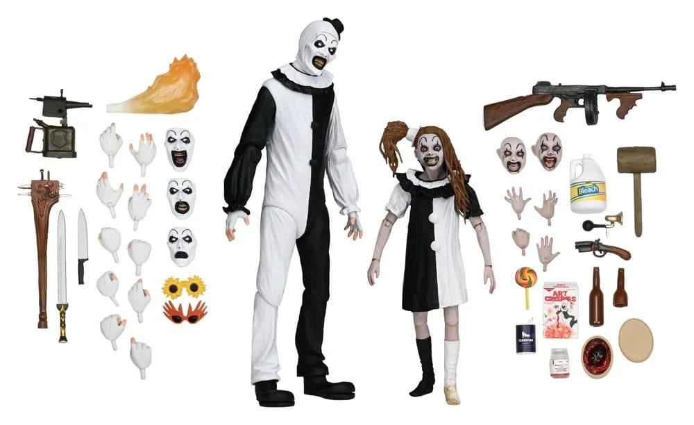 Terrifier 2 actiefigurenset – Art the Clown & Little Pale Girl 18 cm 2