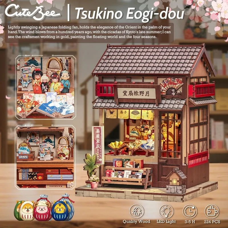 Miniatuurhuisje Bouwpakket – Tsukino Eogi-dou 19 x 14 cm 22
