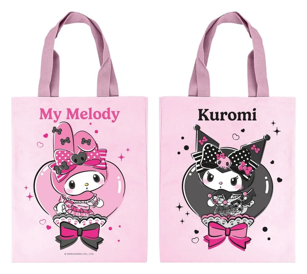 Sanrio Tote Bag – My Melody and Kuromi Pink Black Party 34 x 43 cm