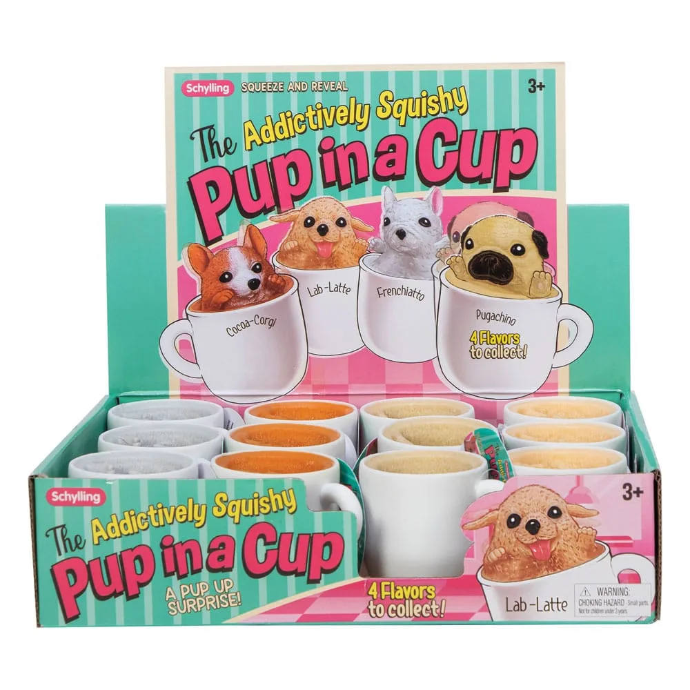 Pup in a Cup Squeeze Figures – 12 Piece Countertop Display