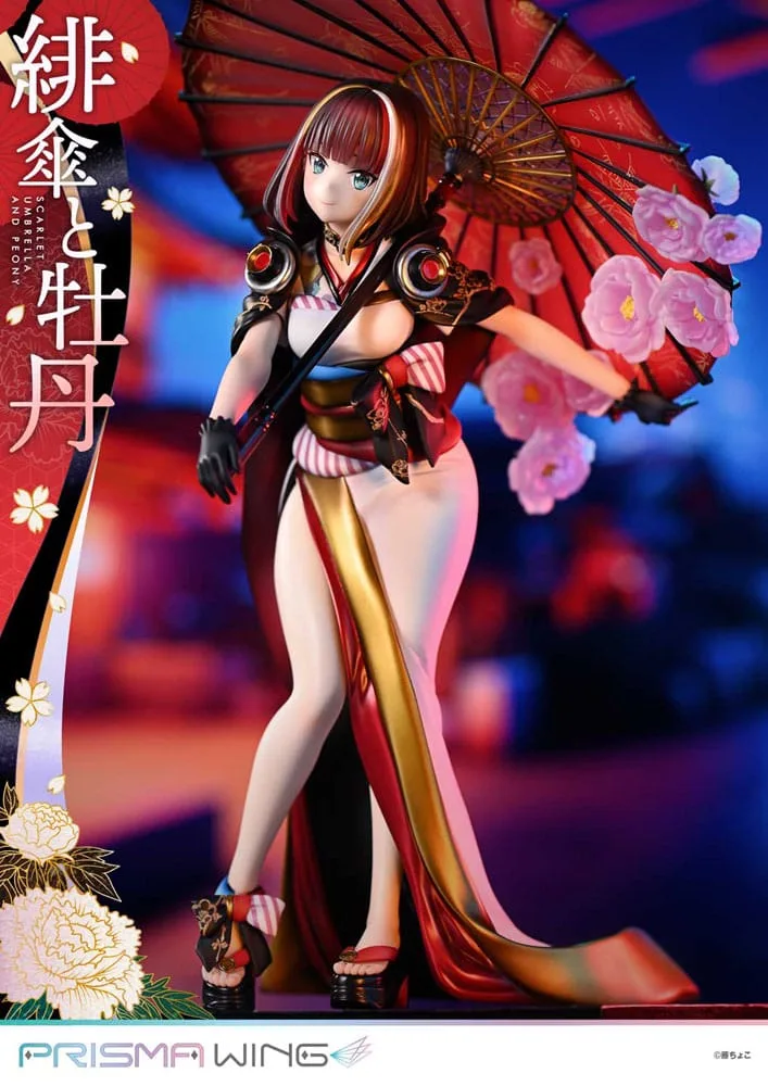 Fuzichoco PVC Statue – Scarlet Umbrella and Peony 1/7 Scale 28 cm 3