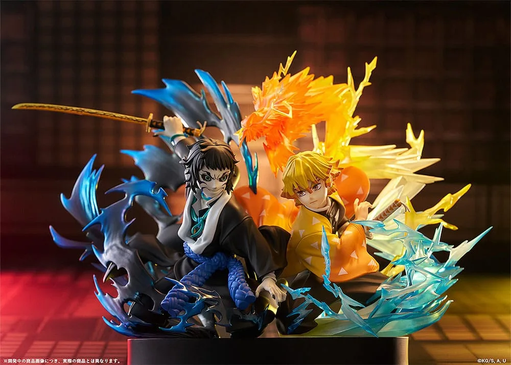 Demon Slayer PVC Statue – Zenitsu Agatsuma and Kaigaku 15 cm 17