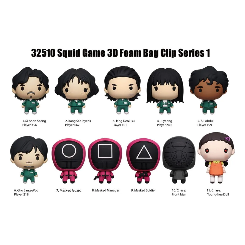 Squid Game Bag Clips – Series 1 Blind Bag Display of 24