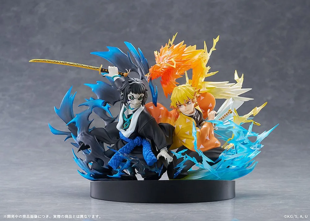 Demon Slayer PVC Statue – Zenitsu Agatsuma and Kaigaku 15 cm 2