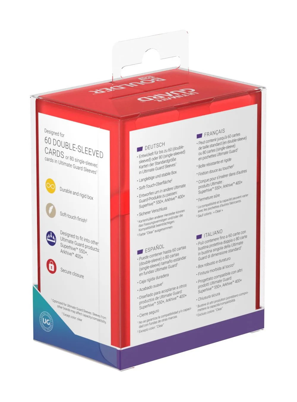 Ultimate Guard Deck Box – Boulder 60+ Ruby 8