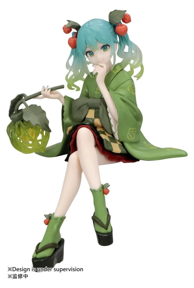 Hatsune Miku Noodle Stopper Figure – Winter Cherry Green 15 cm
