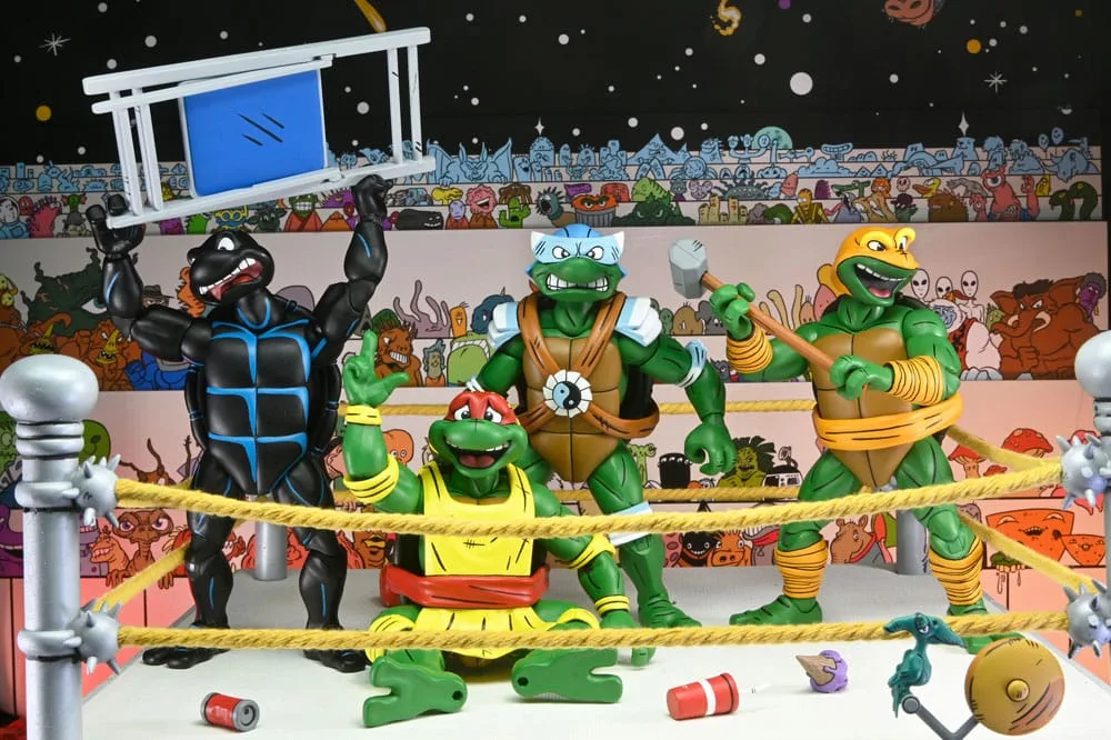 TMNT Action Figures – Stump Wrestling Turtles 4-Pack 18 cm 12