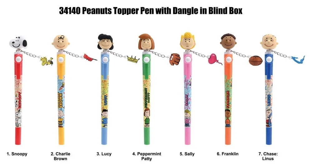 Peanuts Spinning Pen Display – Snoopy 3D Head Topper 16-Pack 1