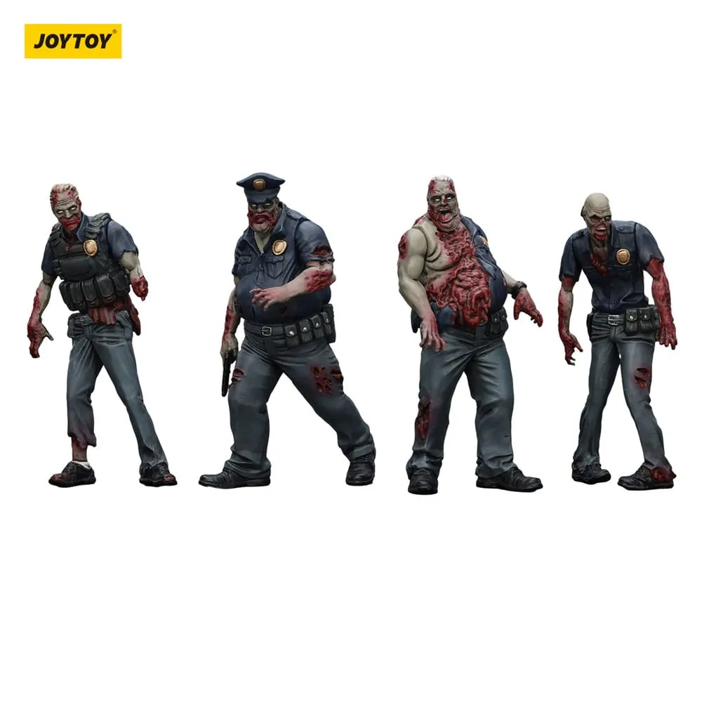 Zombie Dark Source Action Figures – Male Police 4-Pack 8 cm 8