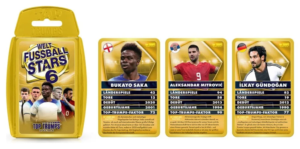 World Football Stars 6 Card Game – German Top Trumps 6