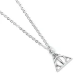 Harry Potter Necklace – Silver-Plated Deathly Hallows Pendant 1