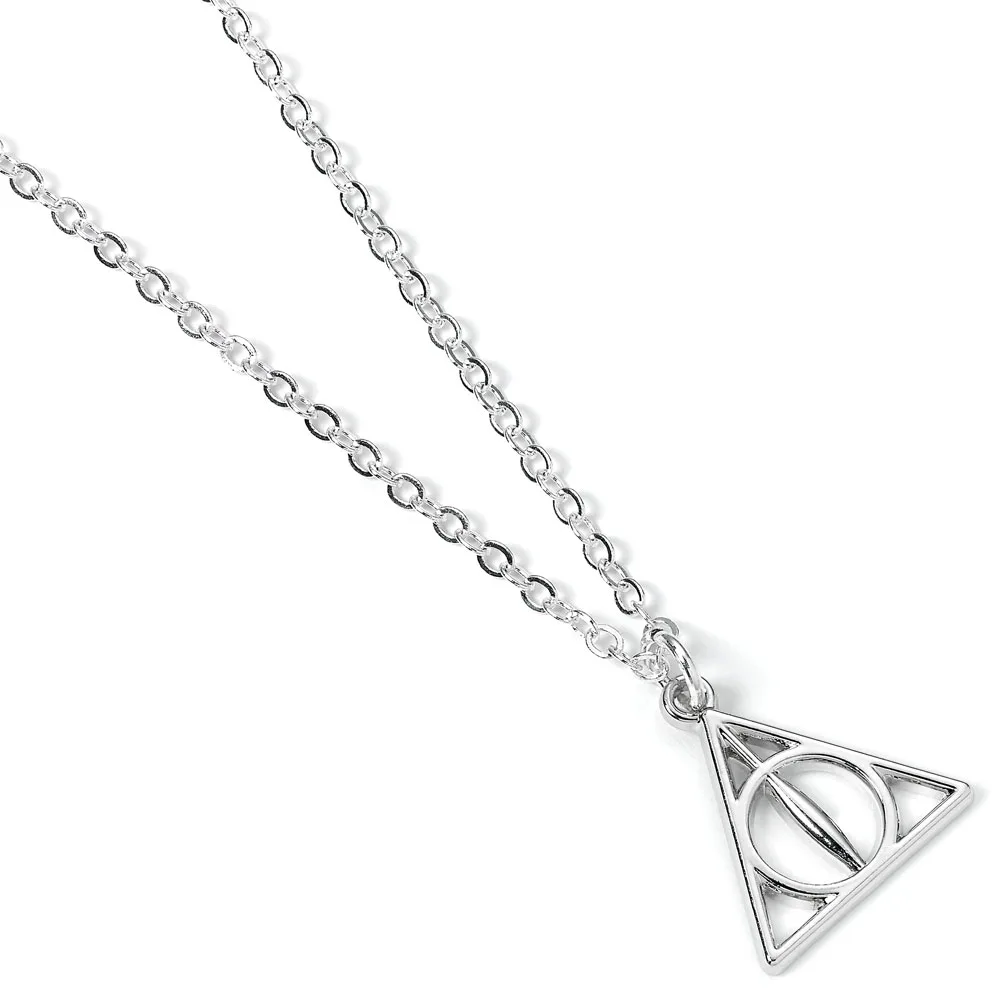 Harry Potter Necklace – Silver-Plated Deathly Hallows Pendant