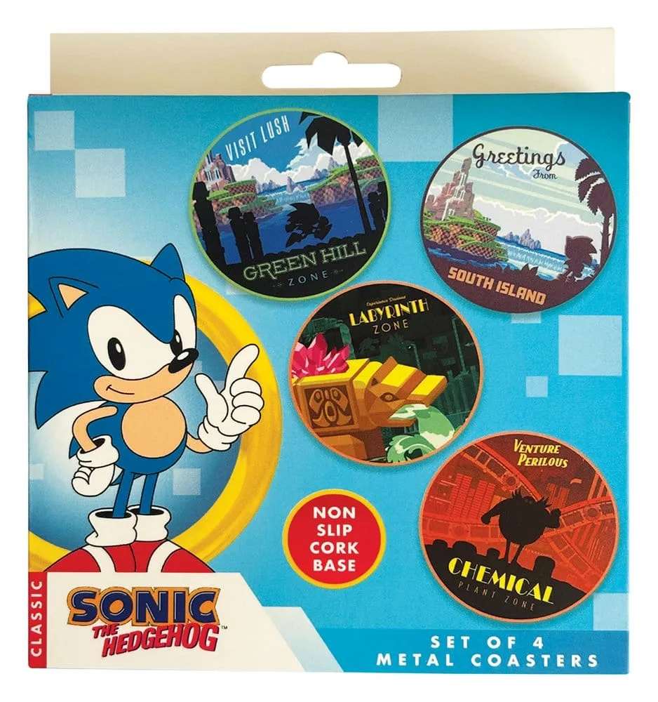 Sonic the Hedgehog Untersetzer – 4 Spielorte 89 mm 4