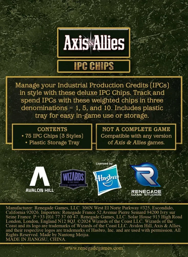Axis & Allies Board Game Accessory – 75 IPC Chips 2