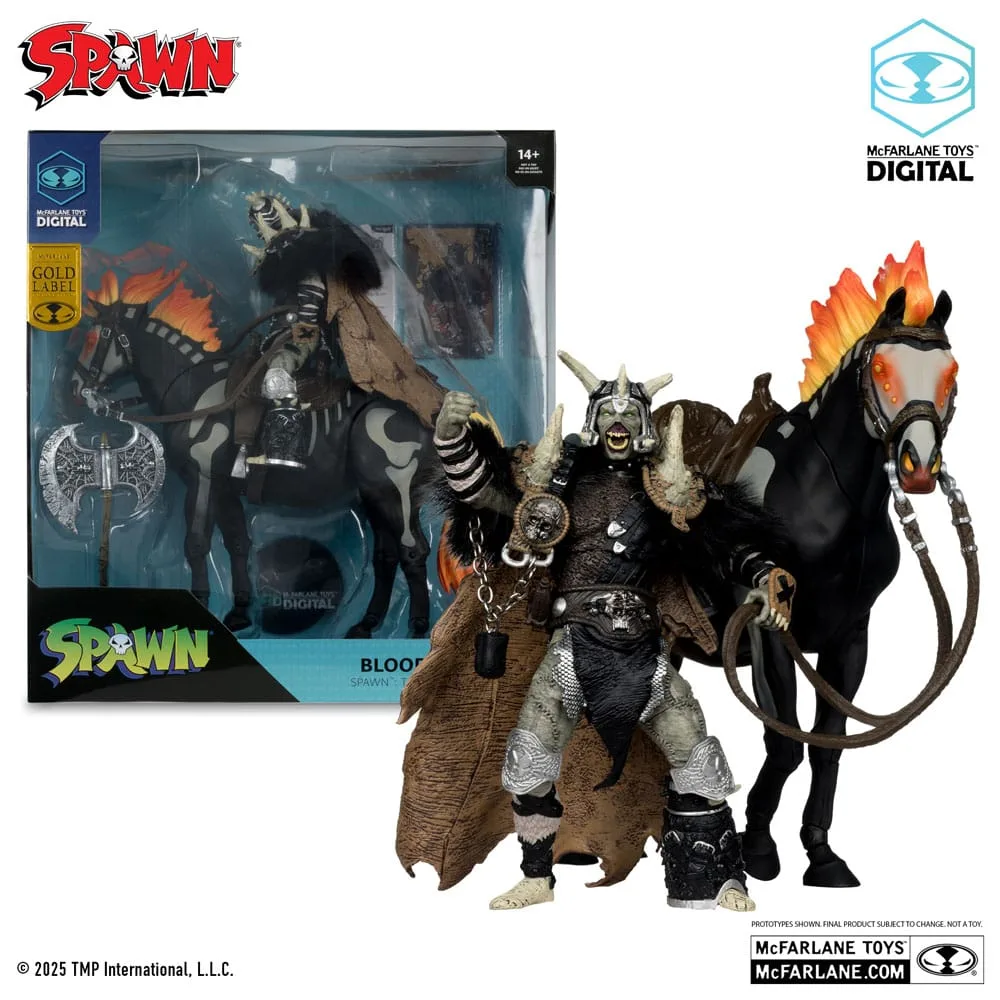 Spawn Actionfigur – Bloodaxe mit Pferd Gold Label 18 cm 4