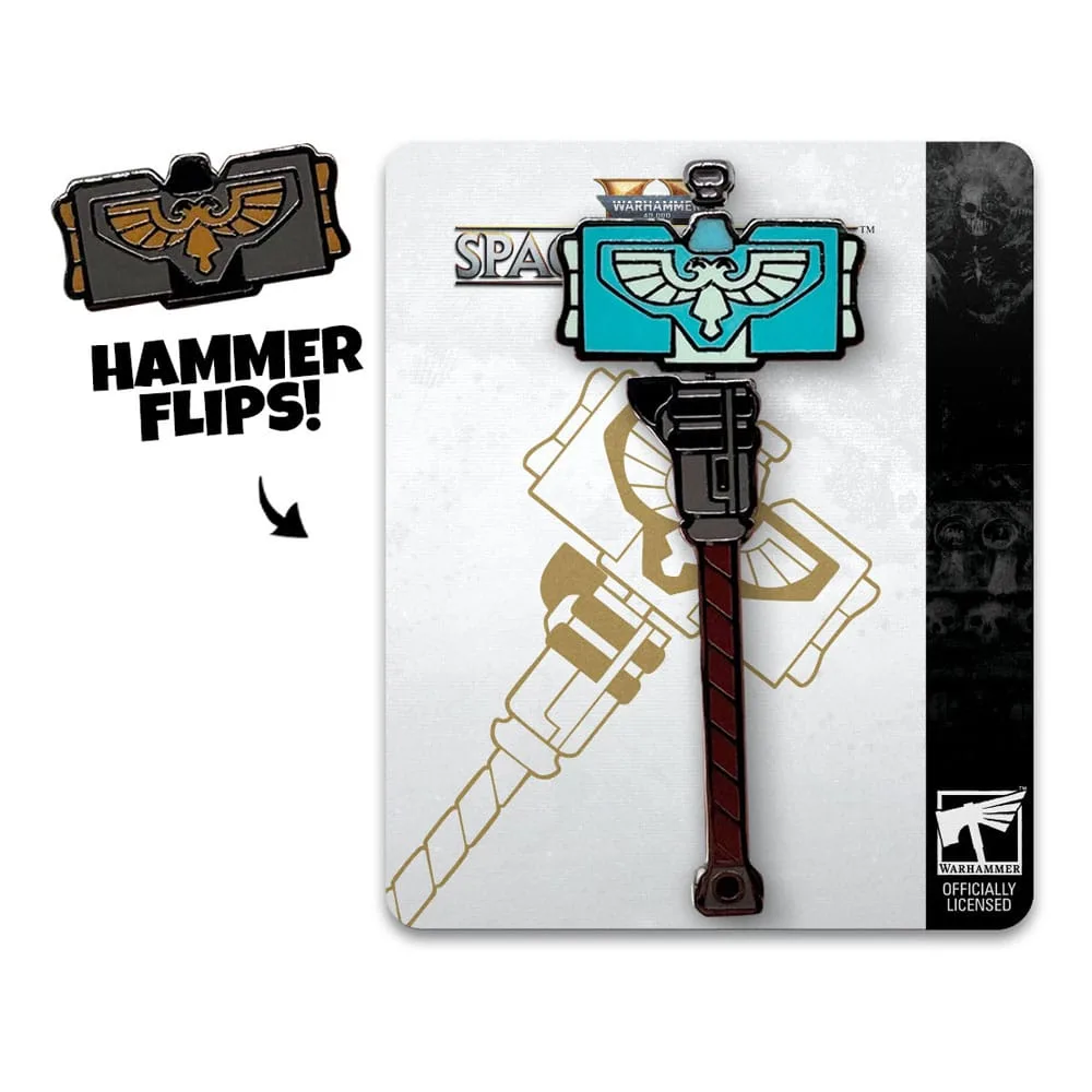 Space Marine 2 Pin Badge – Spinning Thunder Hammer 5 cm 2
