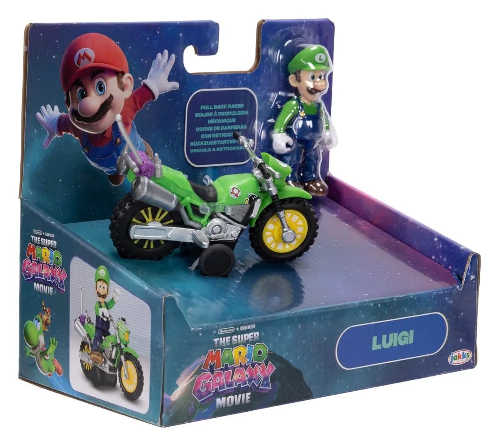 Super Mario Galaxy Movie Action Figure – Luigi with Motorcycle 6 cm 2