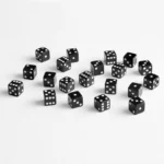 Q Workshop Dice Set – Black D6 Full Pack of 20 16 mm 4
