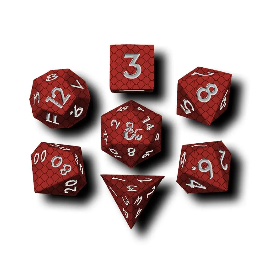 Dungeons & Dragons Dice Set – Dragon Scale Red 7 Pieces 3