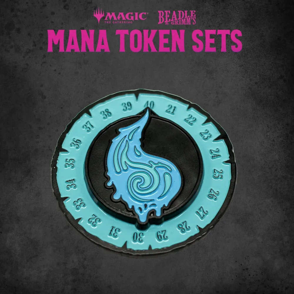Magic the Gathering Dice and Token Pack – Blue Mana 5