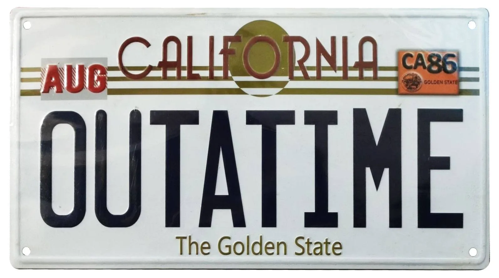 Back to the Future Metal Sign – OUTATIME DeLorean Plate