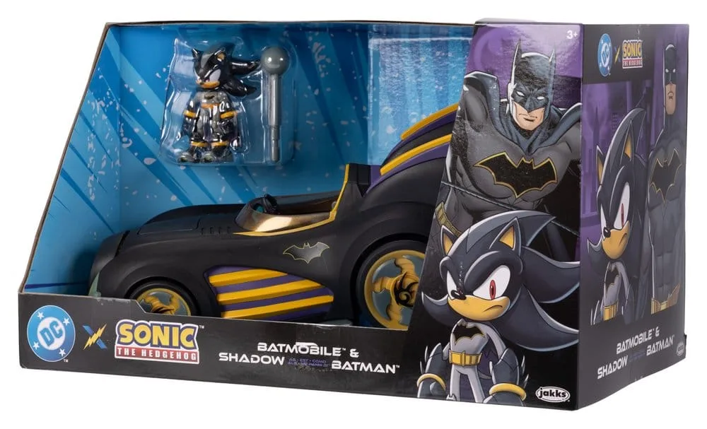DC x Sonic Figure and Vehicle – Shadow Batman with Batmobile 6 cm 4