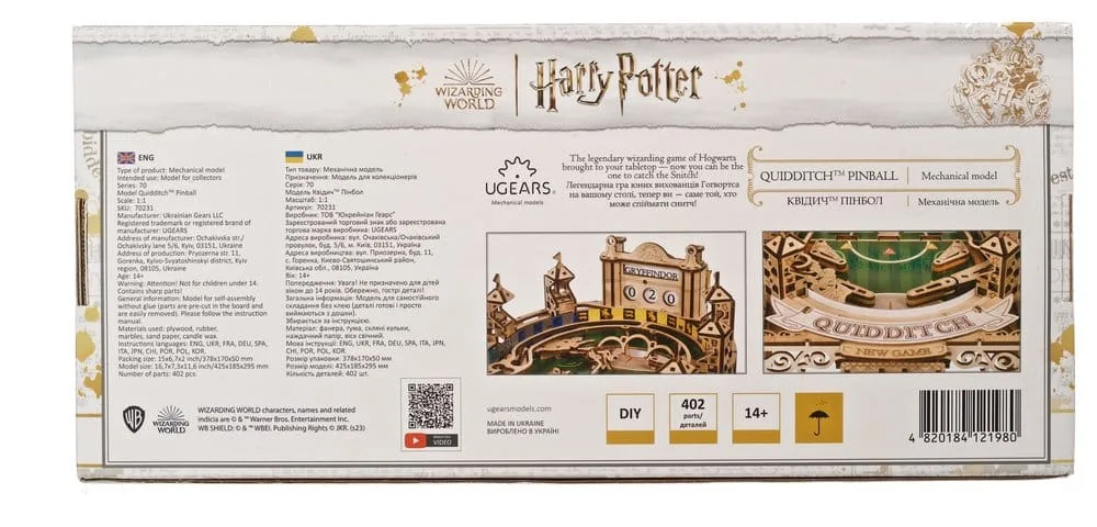 Harry Potter Wooden Model Kit – Ugears Quidditch Pinball 4