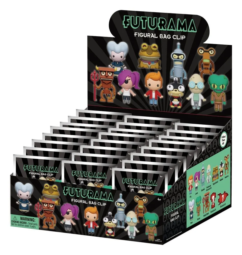 Futurama 3D Foam Bag Clips – Series 1 Display of 24