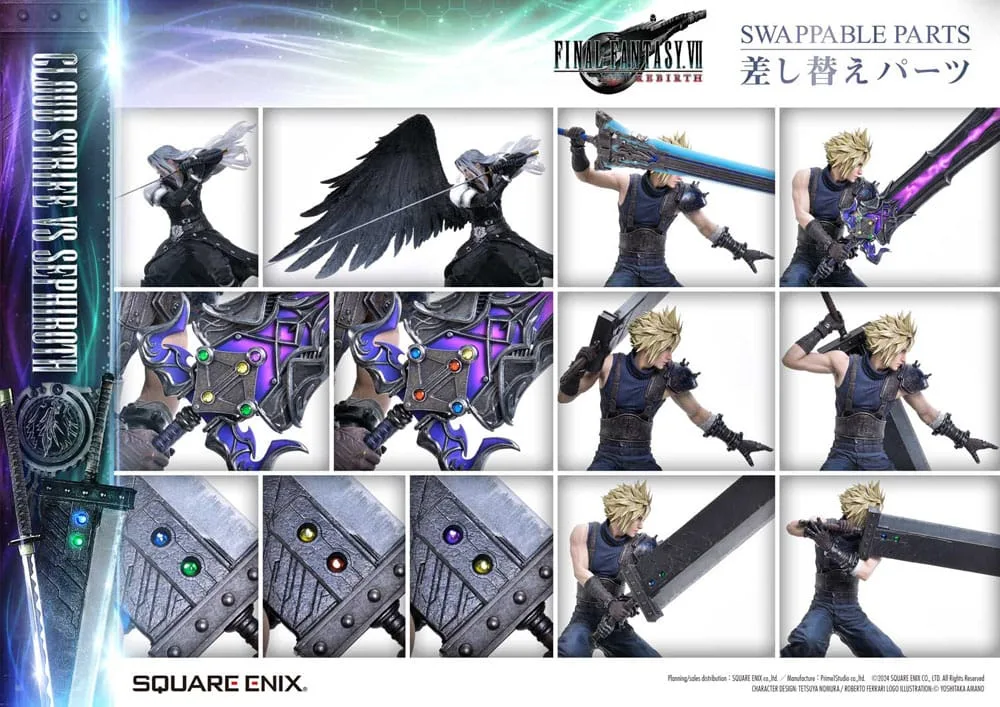 Final Fantasy VII Rebirth Statue Pair – Cloud vs Sephiroth 69 cm 12