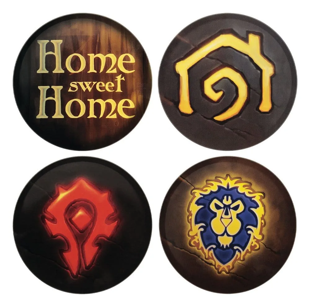 World of Warcraft Coaster Set – Printed Metal 4-Pack 9 cm