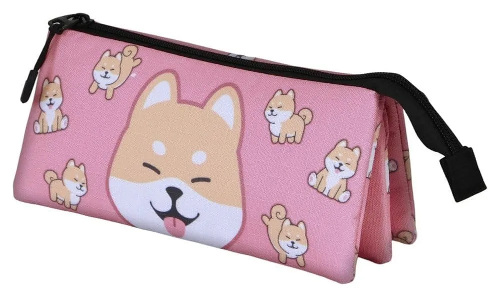 Oh My Pop Pencil Case – Pink Shiba Triple Compartment 23.5 cm