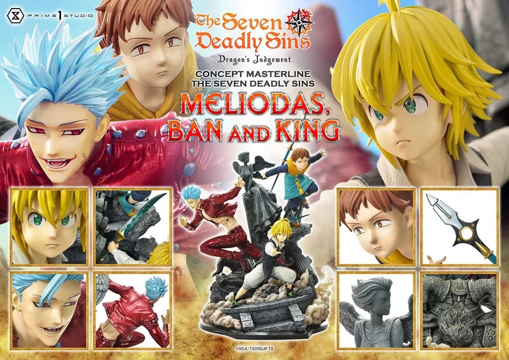Seven Deadly Sins Statue – Meliodas, Ban and King 55 cm 5