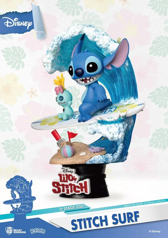 Disney PVC Diorama – D-Stage Summer Stitch Surf 15 cm 2