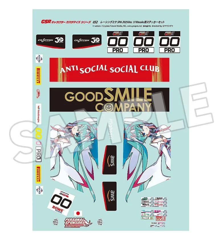 Hatsune Miku Sticker Set – Racing Miku SPA 2025 1/10 3
