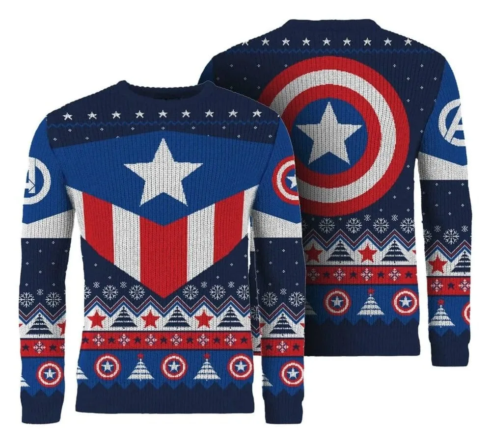 Captain America Kersttrui – Gebreid XS 3