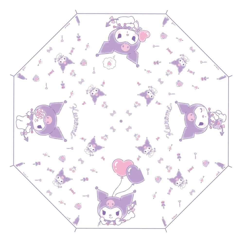 Sanrio Cane Umbrella – Kuromi Kawaii Transparent 98 cm