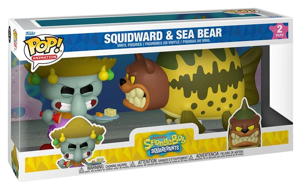 SpongeBob Funko POP! Figurenset – Squidward en Sea Bear 9 cm 2