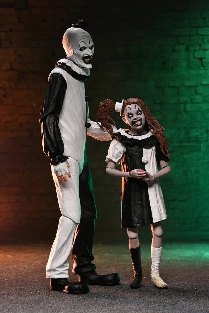 Terrifier 2 actiefigurenset – Art the Clown & Little Pale Girl 18 cm 6