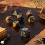 Call of Cthulhu Dice Set – 7th Edition Blue-Green and Gold 7 Pieces 5